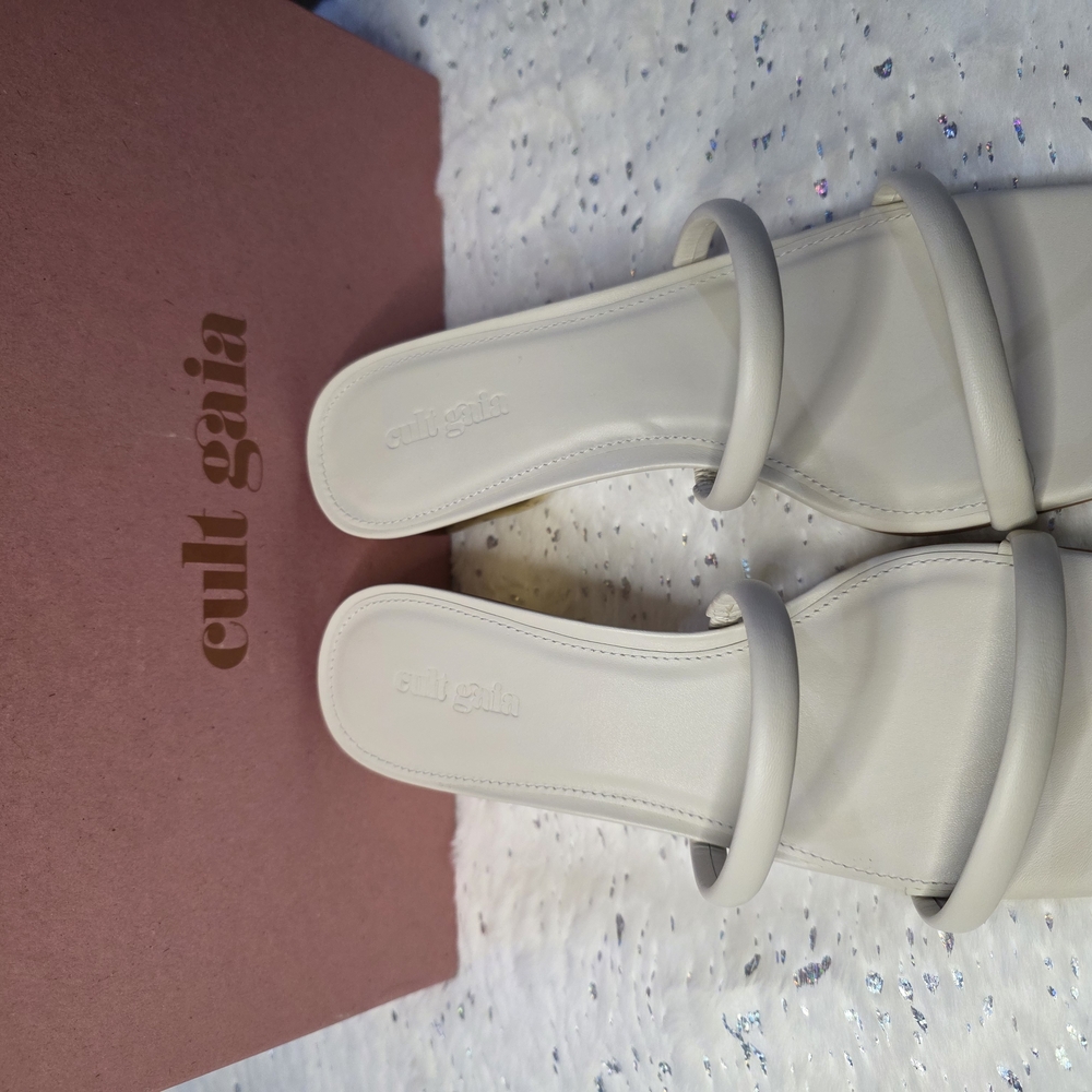 Cult Gaia Cream Minimalist Sandals